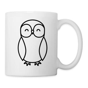 Eule Comic - Tasse - Weiß - Rechts