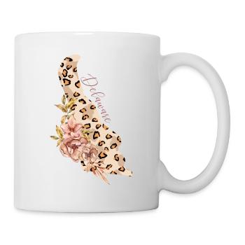 Leopard-muster Karte Staat Delaware - Tasse - Weiß - Rechts