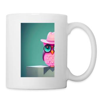 Eule mit Hut - Tasse - Weiß - Rechts