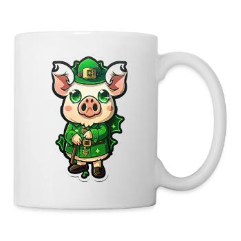 Tenue chapeau St Patrick Cochon mignon trèfle - Mug blanc - blanc - Droite