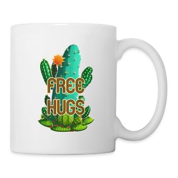 Free Hugs - Umarmungen für Umme - Kaktus - Tasse - Weiß - Rechts