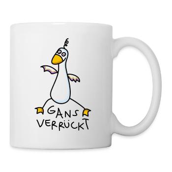 Gans verrückt - Tasse - Weiß - Rechts