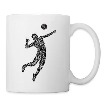 Volleyballspieler Symbole Jungen Volleyballer - Tasse - Weiß - Rechts