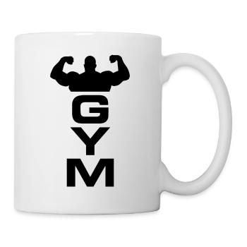 GYM Mann mit Muskeln - Tasse - Weiß - Rechts