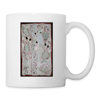 Weiße Malerei der Aborigines - Tasse - Weiß - Rechts