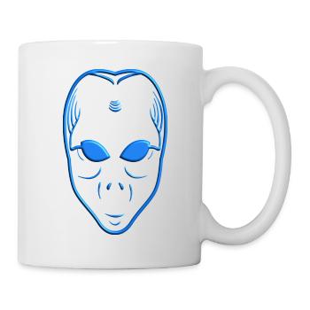 Alien UFO Ausserirdischer Raumschiff Untertasse - Tasse - Weiß - Rechts
