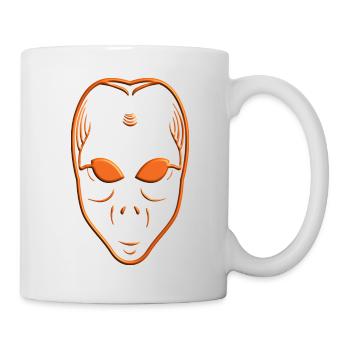 Alien UFO Ausserirdischer Raumschiff Untertasse - Tasse - Weiß - Rechts