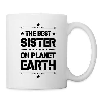Beste Schwester Spruch - Tasse - Weiß - Rechts