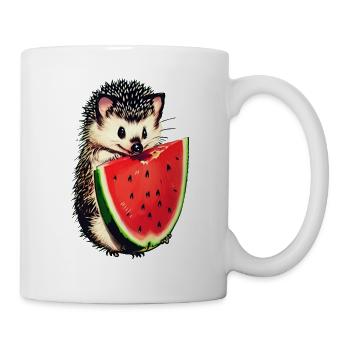 Gâterie de pastèque de hérisson - Mug blanc - blanc - Droite