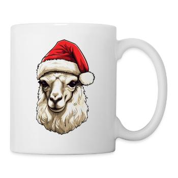 Alpaca Head Llama Christmas Portrait - Mug - white - Right