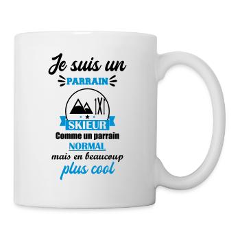 parrain skieur, cadeau ski, montagne - Mug blanc - blanc - Droite