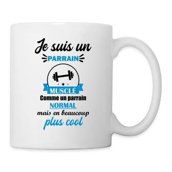 parrain musclé, cadeau muscu, musculation - Mug blanc - blanc - Droite