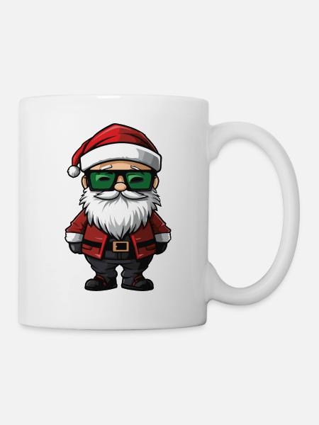 Weihnachtsmann Comic Santa Xmas - Tasse - Weiß