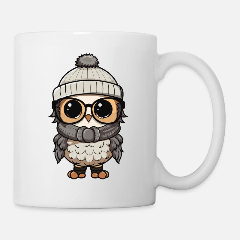 Eule Winter Cozy - Tasse - Weiß