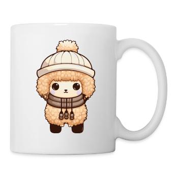 Alpaga Animal bébé Lama bande dessinée hiver - Mug blanc - blanc - Droite