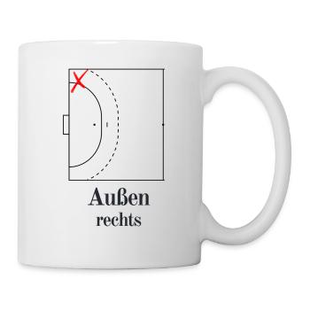Handball - Rechtsaußen - Tasse - Weiß - Rechts