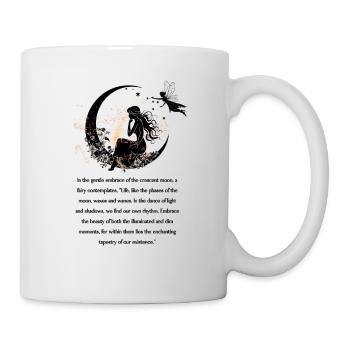 Contemplating Fairy Sitting On The Moon Design - Mug - white - Right