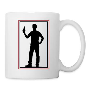 Drinking Bier Silhouette - Tasse - Weiß - Rechts