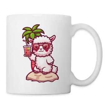 Alpaca Llama Summer Beach Holidays - Mug - white - Right
