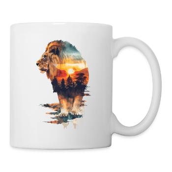 Lion Lion Head Wilderness Nature Sun Adventure Art - Mug - white - Right
