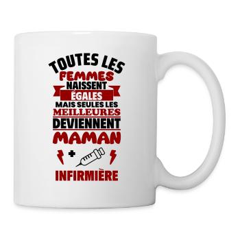 Maman,infirmière ,cadeau infirmière,fête des mères - Mug blanc - blanc - Droite