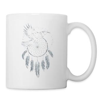 Rabe Cape Krähe Vogel Tier Traum Fänger Goth - Tasse - Weiß - Rechts