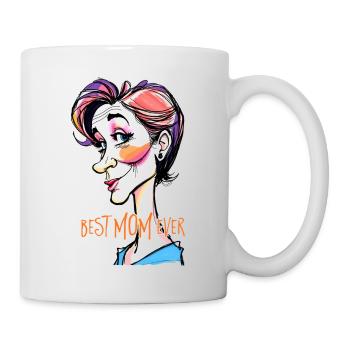 Caricature of a woman - Best Mom ever 3 - Mug - white - Right