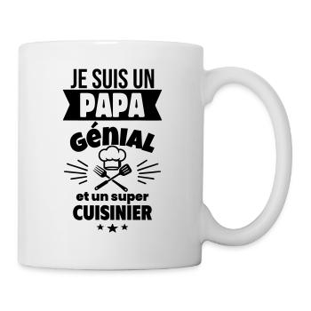 Papa génial super cuisinier,fête des pères - Mug blanc - blanc - Droite
