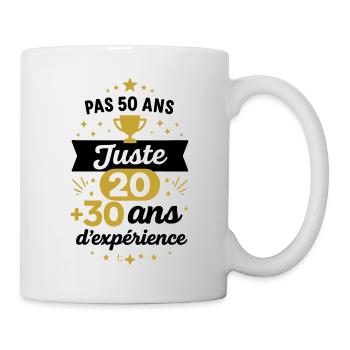 Cadeau d'anniversaire 50 ans – Juste 20 Humour - Mug blanc - blanc - Droite