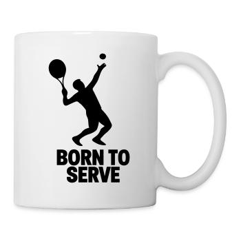 Geboren zum Aufschlagen Tennis Shirt Herren - Tasse - Weiß - Rechts