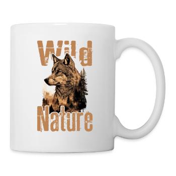 Wolf Wolf's Head Forest Nature Mountains Wilderness Colorful - Mug - white - Right