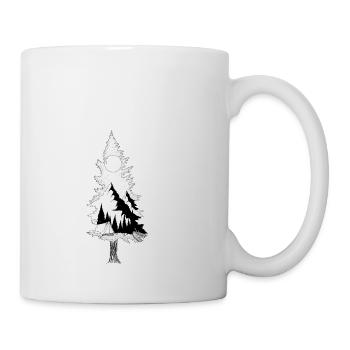 Tree landscape nature mountains camping - Mug - white - Right