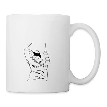 Mains de bébé avec la mère - Mug blanc - blanc - Droite