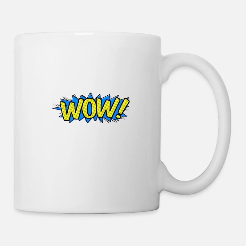 WOW! Cartoon Comic Soundeffekt - Tasse - Weiß