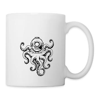 Octopus with diving helmet - Mug - white - Right