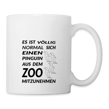Pinguin aus dem Zoo - Vector Farben - Tasse - Weiß - Rechts