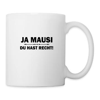 Ja mausi Partner Paar Liebe Spruch Geschenk - Tasse - Weiß - Rechts
