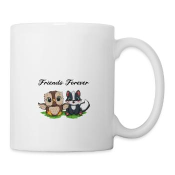 Friends Forever- Baby Eule und Dachs - Tasse - Weiß - Rechts