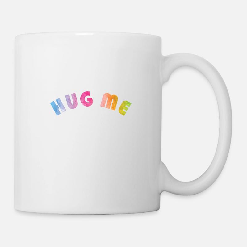 HUG ME Regenbogenfarben - Tasse - Weiß
