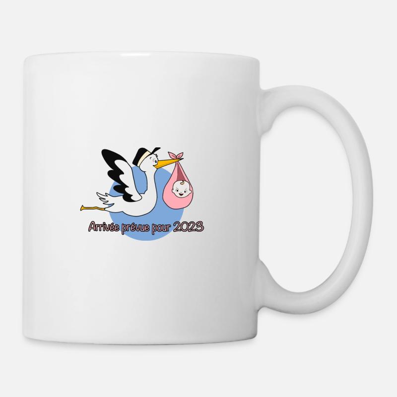 arrivée bébé fille - Mug blanc - blanc