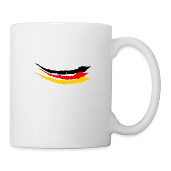 Deutschland Flagge Deutsche Fahne Used Look Heimat - Tasse - Weiß - Rechts