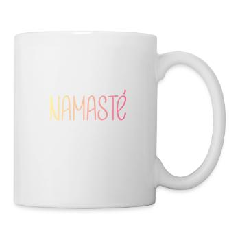 Yoga Shirt Namaste / Verlauf pink gelb - Tasse - Weiß - Rechts