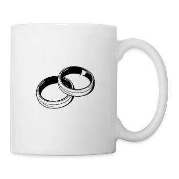 Alliances Symbole Silhouette Mariage - Mug blanc - blanc - Droite
