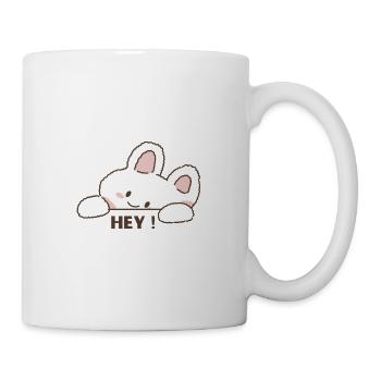 Câlin Salut – Message de dessin animé mignon - Mug blanc - blanc - Droite