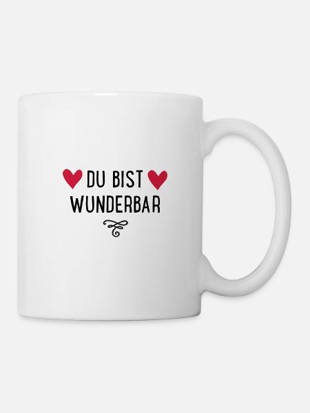 Du bist wunderbar - Tasse - Weiß