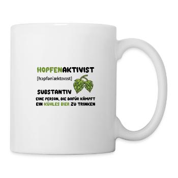 Hopfenaktivist Eine Person die für ihr kühles Bier - Tasse - Weiß - Rechts