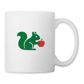 Green Squirrel with Apple - Mug - white - Right