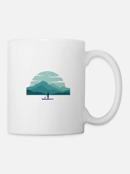 Paddleboard Dawn Over Peaks - Tasse - Weiß