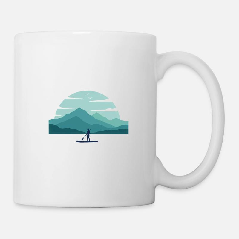 Paddleboard Dawn Over Peaks - Tasse - Weiß