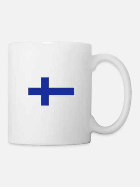Drapeau national de la Finlande - Mug blanc - blanc